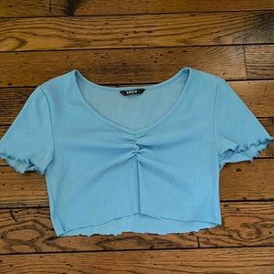 size XS SHIEN blue crop top